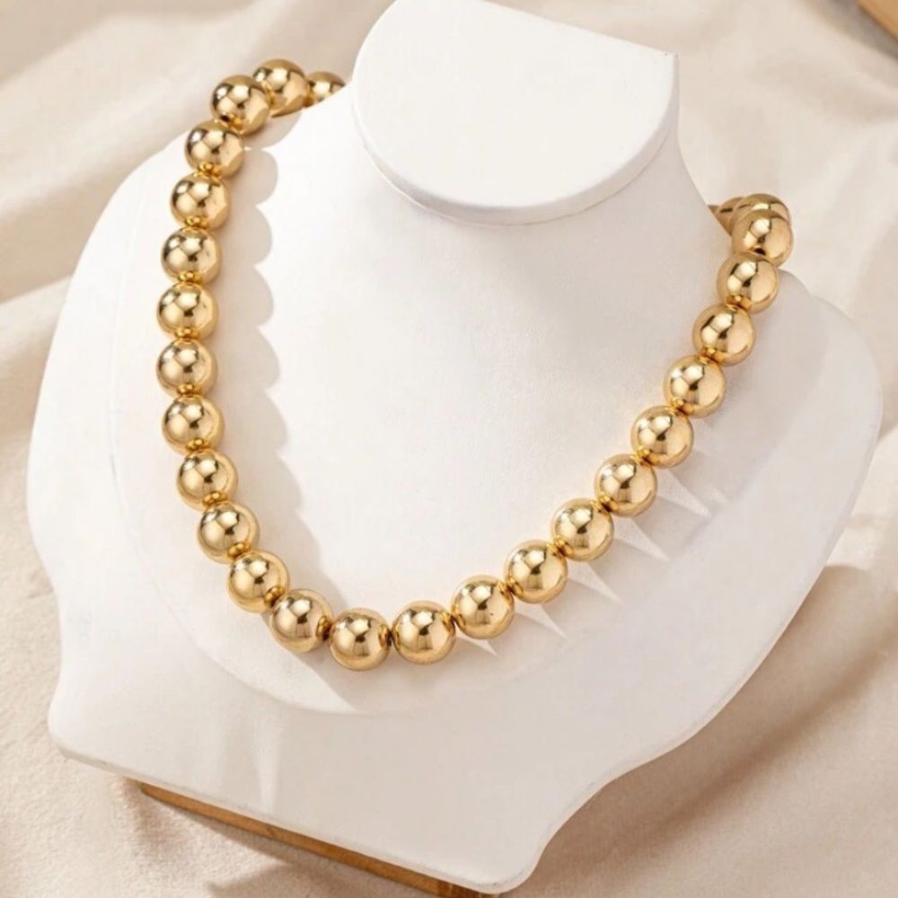 3for$20 Baroque Style Trendy Minimalist Sphere Punk Statement Beaded Necklace